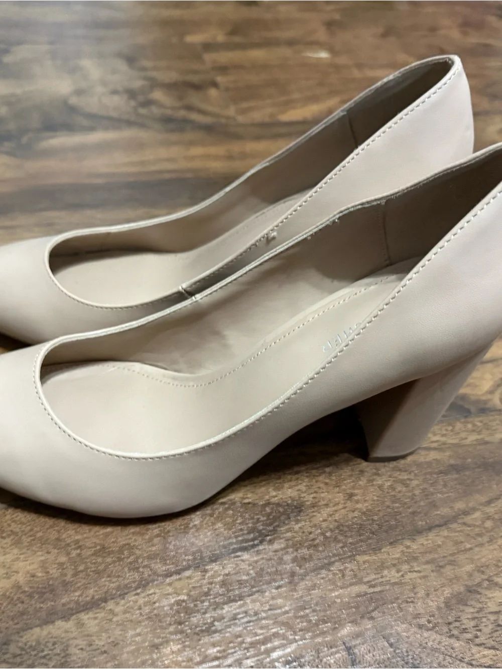 Marc Fisher Light Beige Block Heel Pumps